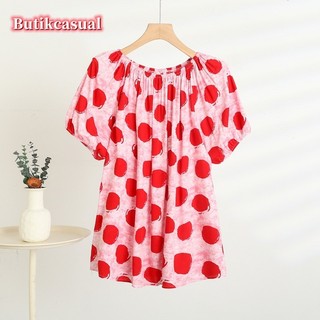 Áo thun nữ cotton lụa hoa ngắn tay mùa hè 2025 áo sơ mi mỏng cỡ lớn mỏng áo sơ mi thường ngày