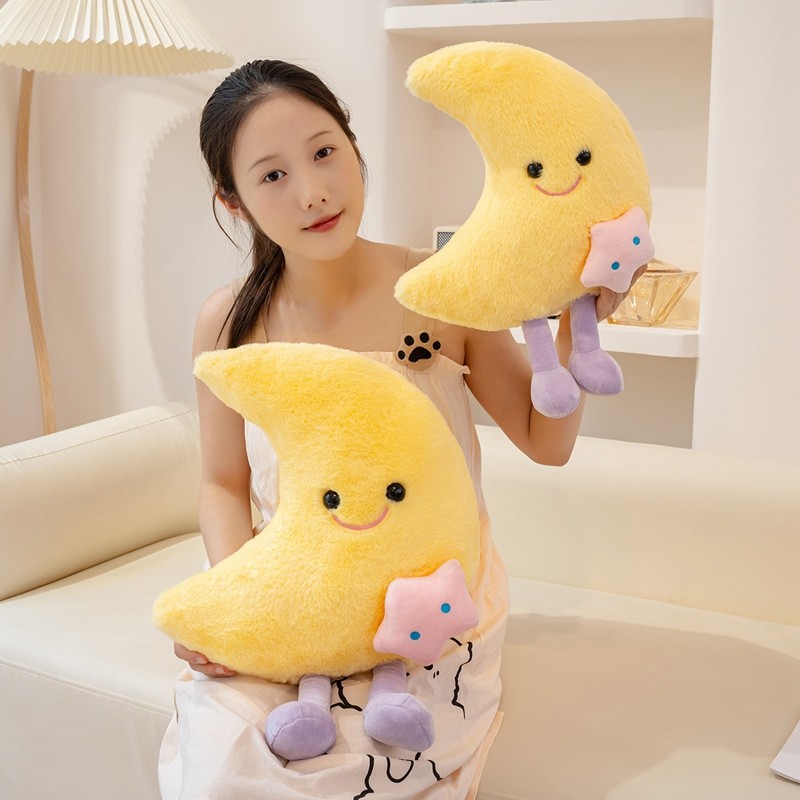 Rytanda Mặt Trăng Sang Trọng Đồ Chơi Mô Phỏng Dễ Thương Mây Trắng Gối Mềm Làm Đầy Sofa Đệm Vui Vẻ Quà Tặng Sinh Nhật Trang Trí Giáng Sinh Trẻ Em Bạn Gái Quà Tặng