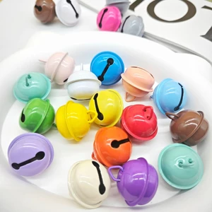 10 Cái/gói 22mm Kẹo Màu Sơn Nướng Kim Loại Một Chữ Mở Chuông Tự Làm Đồ Trang Trí Móc Khóa Vật Liệu Trang Trí Giáng Sinh