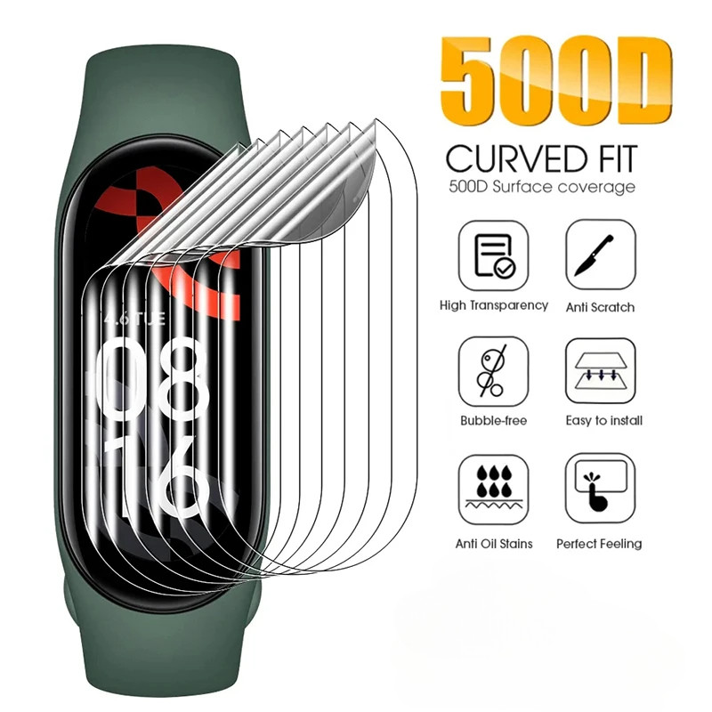Xiaomi Mi Band 10 9 8 7 Pro Active 6 5 4 4C, màn hình HD trong suốt chống trầy xước, miếng dán hydrogel bảo vệ
