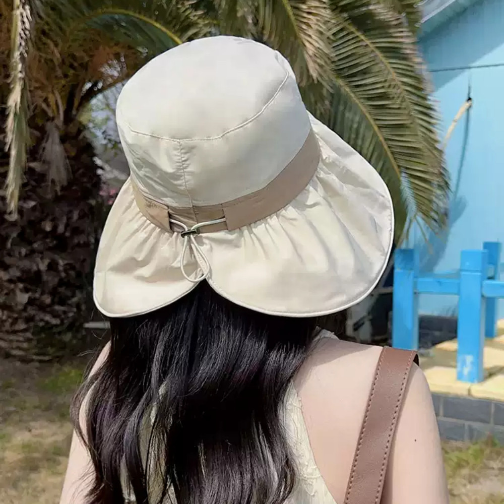 Mũ Chống Nắng Rộng Vành Chống Tia UV 99%, Nón Che Nắng Nữ Đi Biển Có Quai Điều Chỉnh Xuân Hè 2025