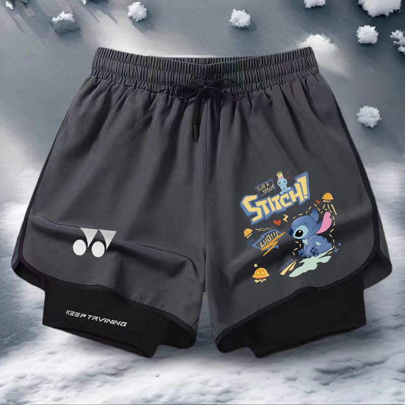 Quần short hai lớp thi đấu YONEX hợp thời trang nam và nữ mới chống đi bộ tốc độ nhẹ cầu lông khô chạy bộ quần short thể thao bóng rổ