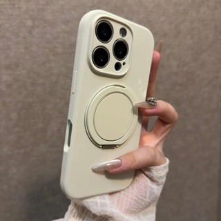 Ốp điện thoại giá đỡ từ tính xoay 360 độ bằng silicon lỏng cho iPhone 16 Pro Max 15 14 13 12 Pro Max bảo vệ camera chống sốc, ốp lưng cứng chống rơi