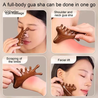CODS Dụng cụ Massage mặt Đầu Dụng cụ Massage bằng gỗ đàn hương tự nhiên cho da đầu và cơ thể Dụng cụ mát xa đa chức năng cho đầu và cơ thể Truyền thống để thư giãn