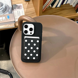 Ốp ví da đen sóng đen Thích hợp cho iPhone 11 12promax 12 13 14 15 Pro max Ốp điện thoại 14promax 15pro 16 Pro max Vỏ