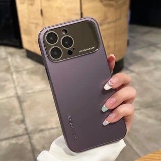 Ốp điện thoại cửa sổ lớn mờ nâng cao cho iPhone 16 15 14 13 12 11 Pro Max chống sốc bảo vệ camera chống rơi bìa cứng