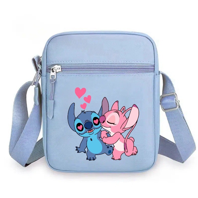 GC2 Stitch In hình bé trai và bé gái Túi đeo chéo hình vuông màu giản dị hợp thời trang nữ dễ thương Túi đeo vai CG2
