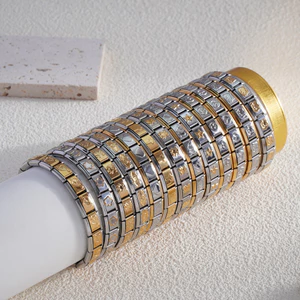 Vòng tay mô-đun Ý Phụ kiện vòng tay DIY Vòng đeo tay bằng thép không gỉ họa tiết mạ vàng