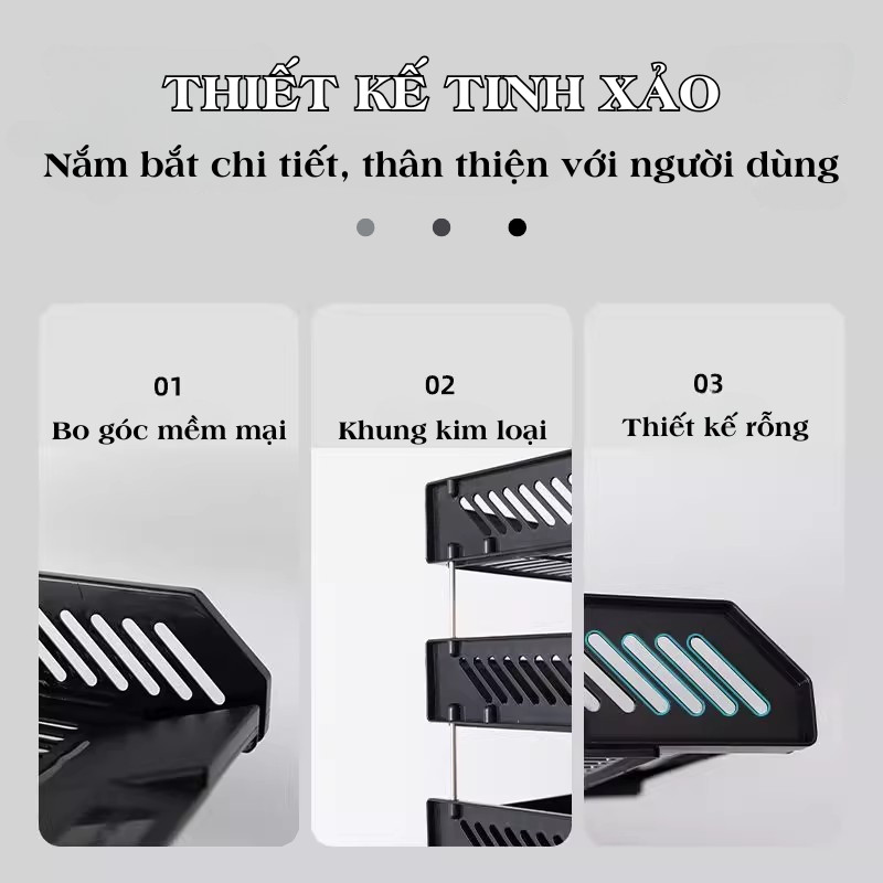 Kệ Đựng Hồ Sơ Để Bàn Làm Việc Nhiều Ngăn - Khay Sắp Xếp Tài Liệu Văn Phòng, Học Tập, Bền Đẹp