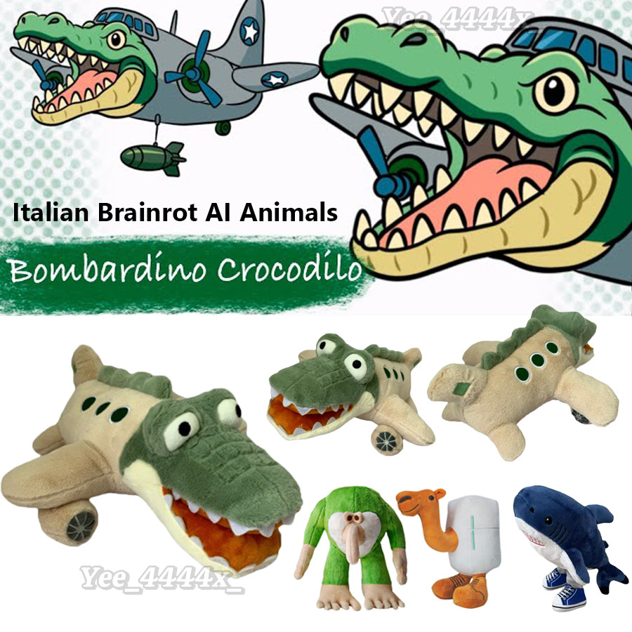 Ý Brainrot AI Động Vật Đồ Chơi Sang Trọng Bombardilo Crocodilo Plushie Tralaero Búp Bê Nhồi Bông Cho Phòng Trang Trí Ô Tô sonlekvn