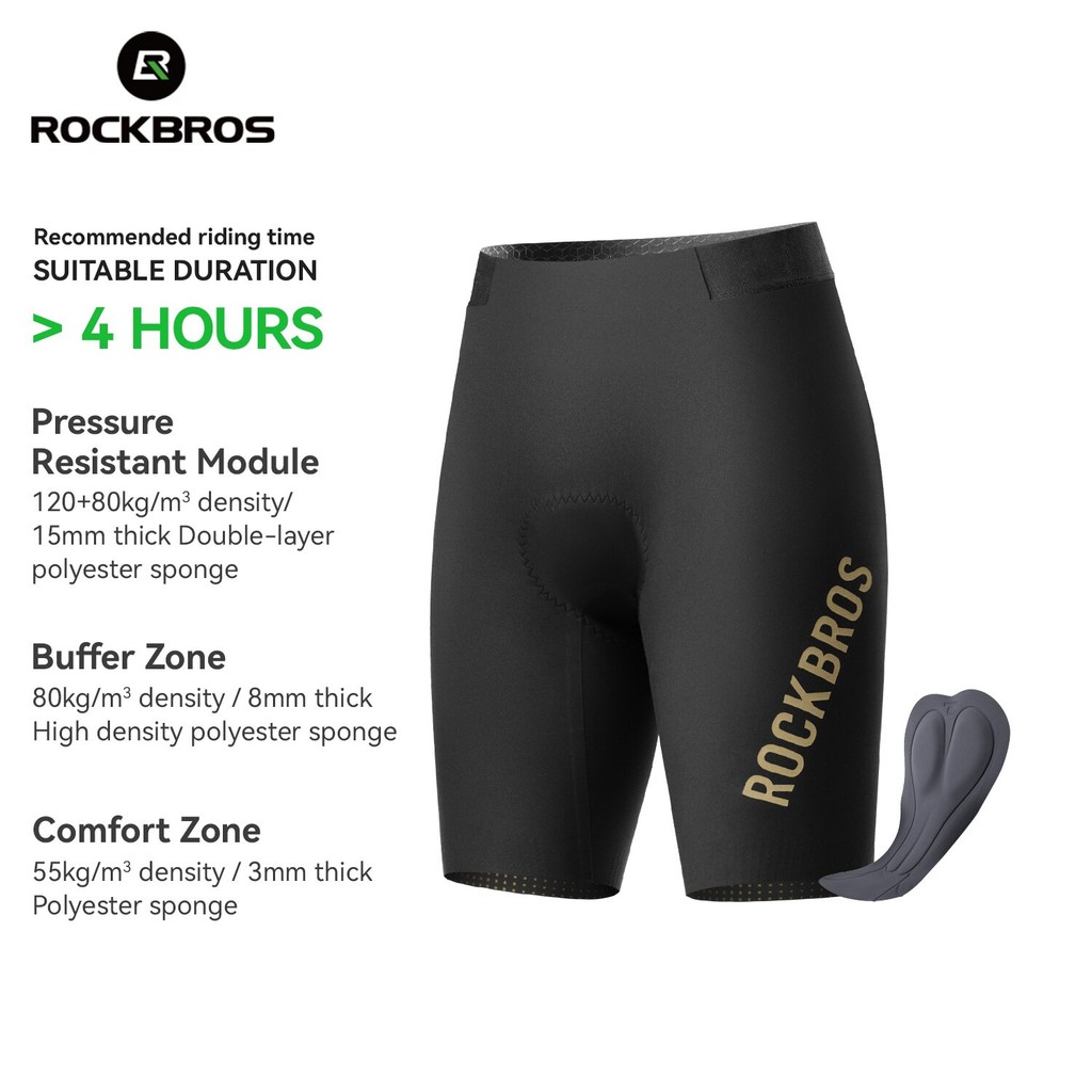 【Giao hàng trong 3 ngày】Quần short đạp xe nam ROCKBROS, dòng DOLOMITI của Ý, có đệm lót, chống sốc, thoải mái, không đường may, thoáng khí, co giãn, phụ kiện đạp xe