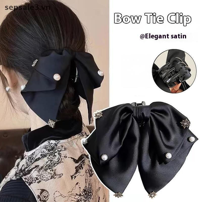 # sepsale # New Polka Dot Bowknot Women 's 2025 Mới Cao Cấp Cảm Giác Sash Lưng Của Đuôi Ngựa Kẹp Phụ Kiện Tóc.