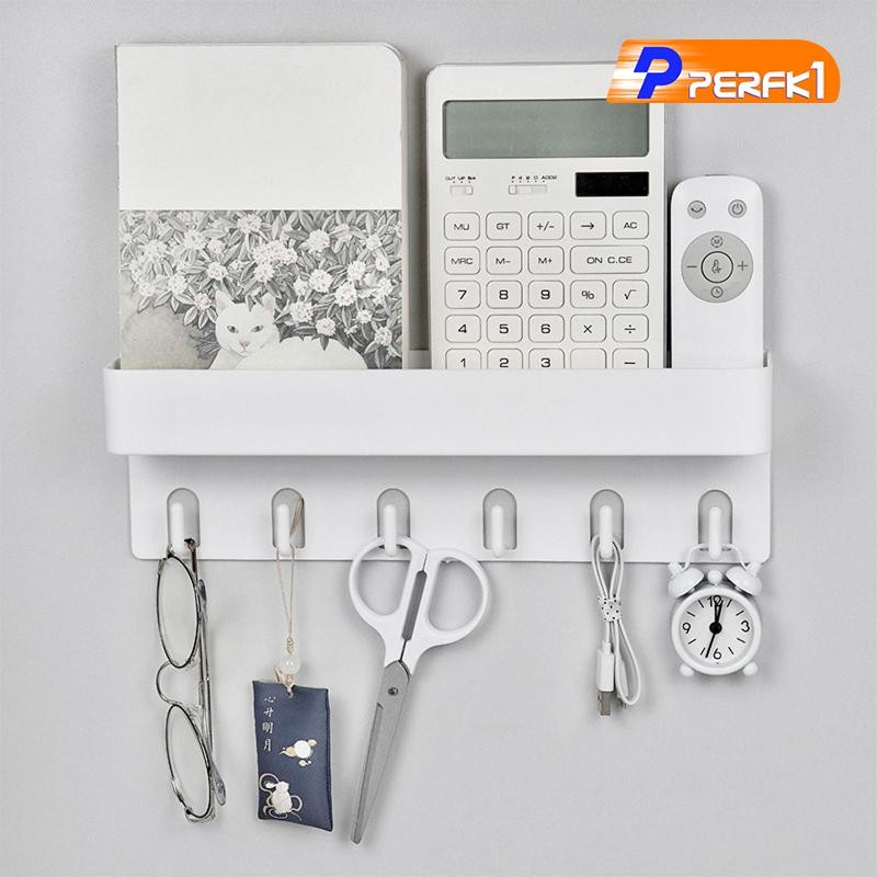 Giá đỡ chìa khóa để tiết kiệm chìa khóa treo tường với 6 móc treo tường cho áo choàng phía sau lối vào phòng ngủ