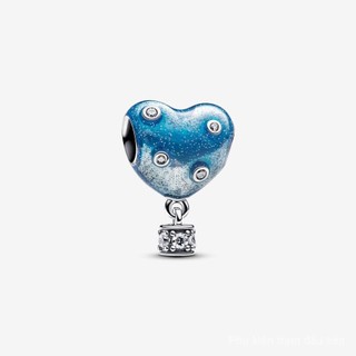 Hàng hóa Spot S925 Bạc Sterling Charm hình trái tim khinh khí cầu
