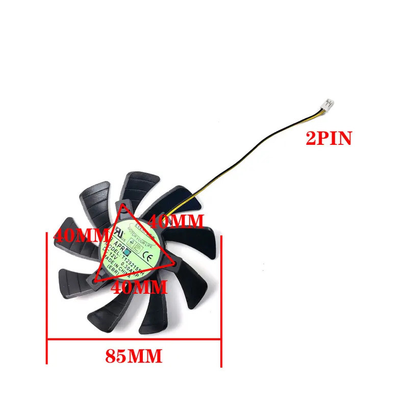 85mm T129215SH 2Pin GTX1650 OC Quạt Làm Mát Chính Hãng Cho Zotac GeForce GTX 1050 1050Ti Mini 1650 OC Thay Thế Thẻ Video