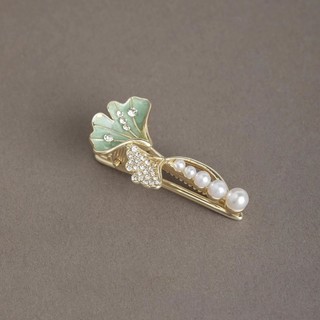 MAUROPOLI [Sẵn Sàng] Kẹp Tóc Lá Bạch Quả Ngọc Trai Phong Cách Mới Mùa Hè Phụ Kiện Tóc Cho Cô Gái