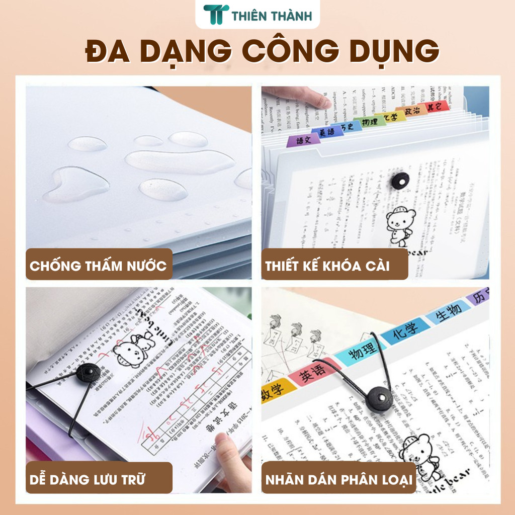 Tệp File Tài Liệu A4 Đa Năng - Túi Đựng Hồ Sơ Nhiều Ngăn, Phụ Kiện Văn Phòng Phẩm, Gọn Gàng Và Chuyên Nghiệp