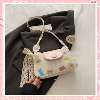 Túi xách đeo vai nữ thời trang da mềm dây xoắn in hình Liistore K278 (Không kèm charm gấu)