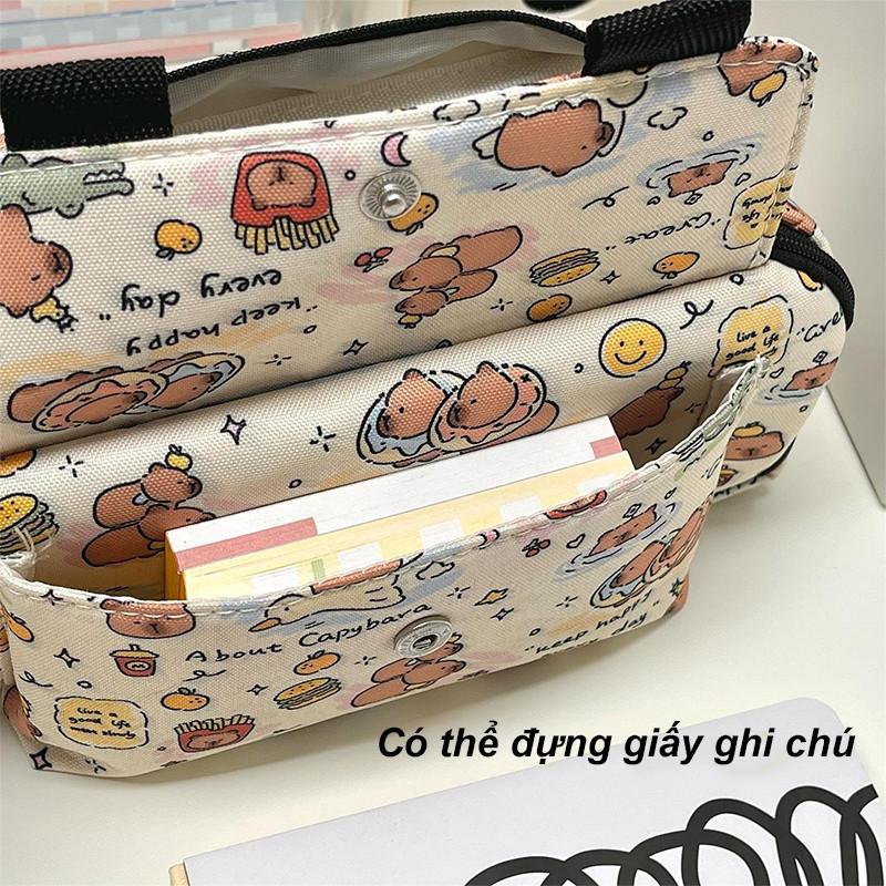 Túi đựng bút hoạt hình Kawaii, Túi đựng bút dung tích lớn đa chức năng, Chống mài mòn & chống bẩn
