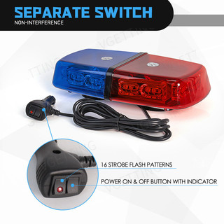 Đèn nhấp nháy trên nóc ô tô 36 đèn LED cảnh báo khẩn cấp Đèn hiệu an toàn Gắn từ tính cho xe tải Xe cứu thương Tuyết Plow 4 màu 12V 24V