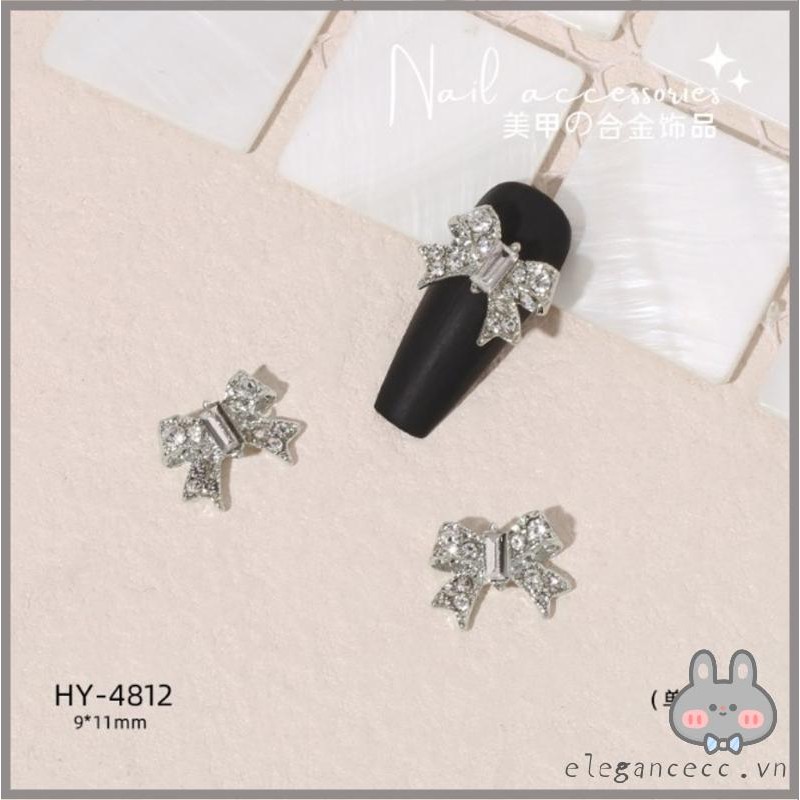 ELEGA Móng Tay Nơ Trang Sức Quyến Rũ Trang Trí Móng Tay Kim Cương Giả DIY Làm Móng Tay Trang Trí