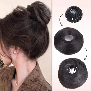Có Thể Điều Chỉnh Tổ Chim Bun Tóc Kẹp Cho Nữ Lông Tơ Bun Giả Quấn Tóc Voluminous