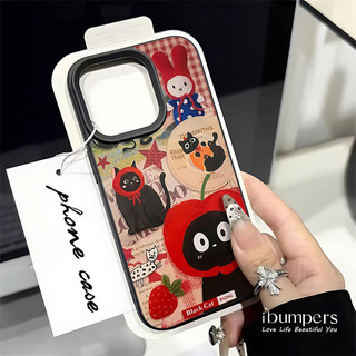 ibumpers Ốp Điện Thoại iPhone Họa Tiết Mèo Apple Dễ Thương Cho IPhone 16 15 14 12 13 11 Pro Max IP 7 8 Plus X XS XR Ốp Lưng Mỏng Silicon Mềm Da Họa Tiết