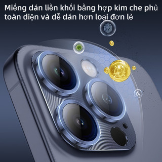 Kính camera iPhone viền nhôm chống chói giữ nét HD cho iPhone 11 12 13 14 15 16 17 Pro Max 17 Air