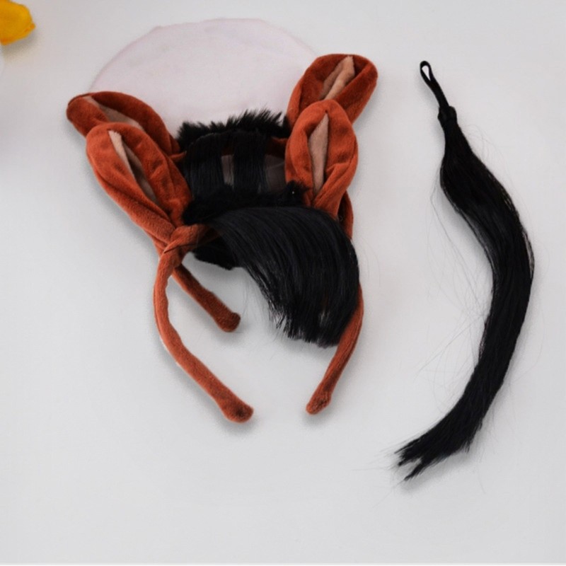 Wellb Tai Ngựa Băng Đô Đuôi Ngựa Halloween Ngựa Trang Phục Phụ Kiện Cho Trẻ Em Người Lớn
