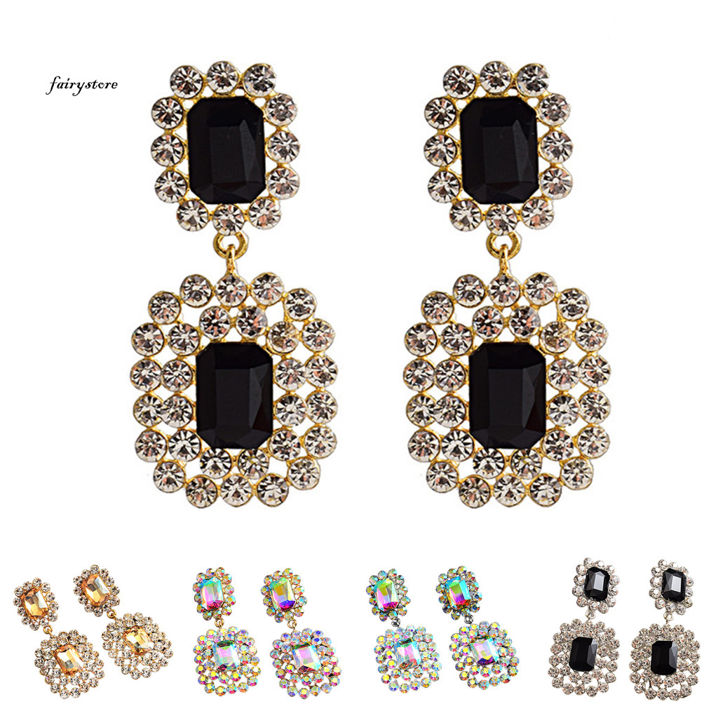 Fairystore| Bông tai thả dài dành cho nữ cho đám cưới Bông tai Dangle chống gỉ không phai màu
