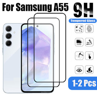 1-2 Chiếc A55 Kính Cường Lực Bảo Vệ Màn Hình Cho Samsung Galaxy A56 A35 A36 A26 A16 A06 A54 A05 A05S 4G 5G 9D Kính Bảo Vệ Phim