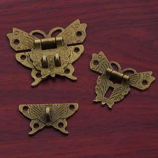 2 Chiếc Vintage Bướm Khóa Cổ Đồng Chốt Cao Cấp Trang Sức Hộp Gỗ Khóa Tủ Hộp Trang Trí Phần Cứng Phụ Kiện
