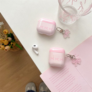 Dây buộc nơ màu hồng cho AirPods 1 / 2 3 Pro Pro2 Pro3 Airpod4 Bộ tai nghe Vỏ bảo vệ Bluetooth không dây AirPods pro2 Pro3 3 4 Vỏ bảo vệ tai nghe