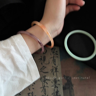 Vòng Tay Thủy Tinh Giả Ngọc Nhiều Màu Sắc Mỏng Handmade Phong Cách Vintage Trung Hoa
