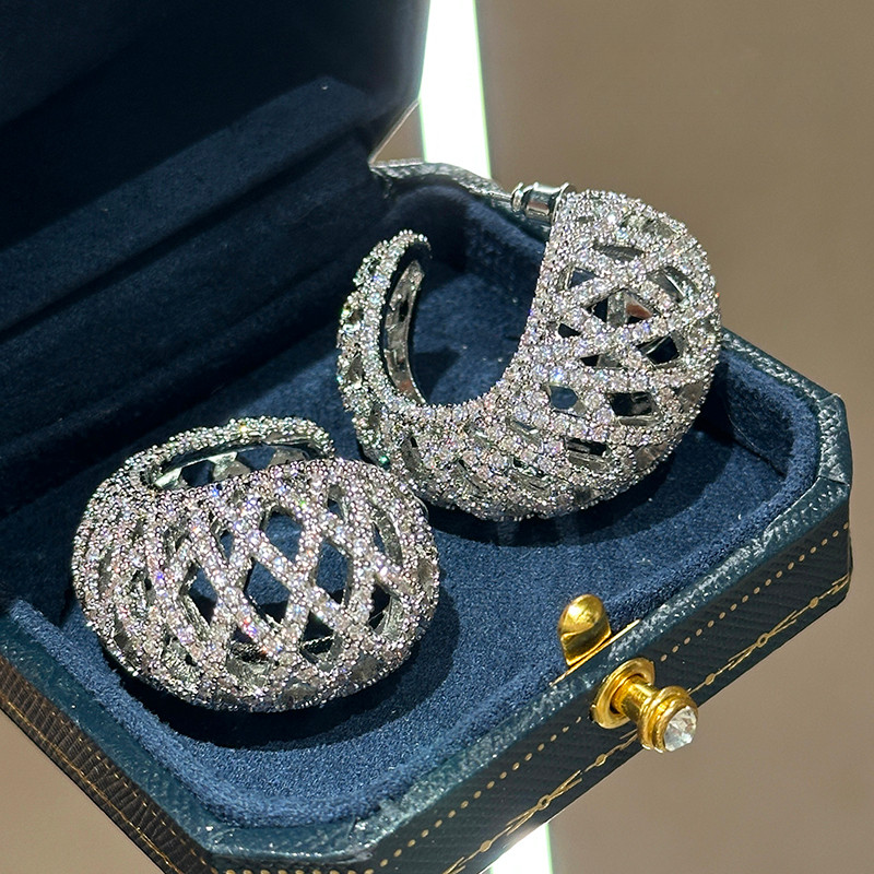 Bông tai tinh tế phong cách mới Zircon sang trọng
