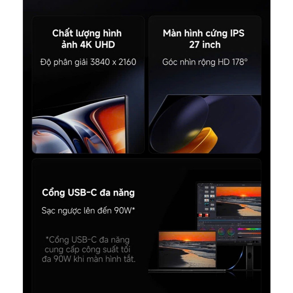 [HOẢ TỐC HCM] Màn hình 27 inch Xiaomi A27UI 4K ELA6221EU - Bảo Hành 3 Năm