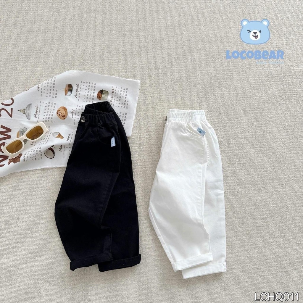 Quần kaki bé trai Locobear LCHQ011 dài basic phong cách Hàn Quốc – quần trẻ em nam size 80-140 (9-29kg)