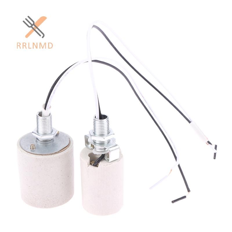 RRLNMD E14 / E27 Giá đỡ đèn vít bằng gốm Bộ chuyển đổi chịu nhiệt Đèn LED Sử dụng tại nhà Ổ cắm tròn cho đế bóng đèn có cáp MỚI