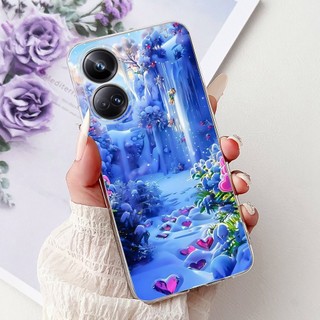 Dành Cho Realme 10 Pro 5G Ốp điện thoại Mới Sang Trọng Hoa Đá Cẩm Thạch Mềm Silicon Bảo Vệ Mặt Sau Cho Realme 10 Pro + Plus RMX3687 Vỏ