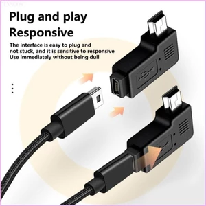 Cinnam 90 Độ Trái Phải Góc Mini USB 5Pin Nam Sang Nữ Nối Dài Adapter
