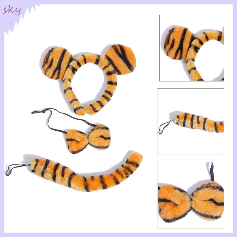 Bầu trời sành điệu sang trọng tai hổ headhoop bowtie và tail Easter cosplay đạo cụ cho trẻ em