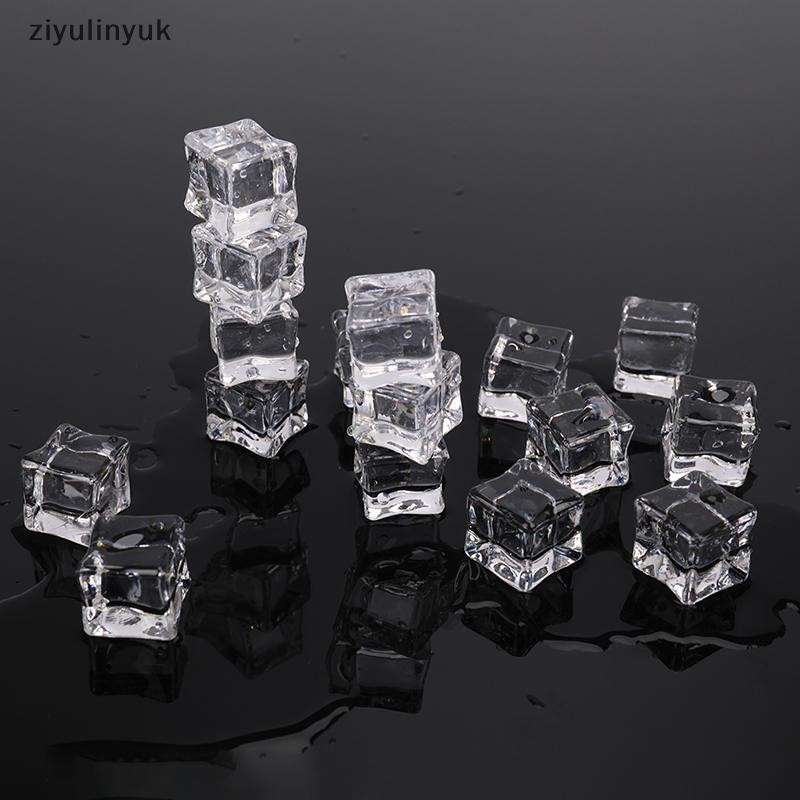 Ziyulinyuk 16 Chiếc 17 Mm 20 Mm Nhân Tạo Acrylic Hình Vuông Đá Viên Đạo Cụ Chụp Ảnh EN