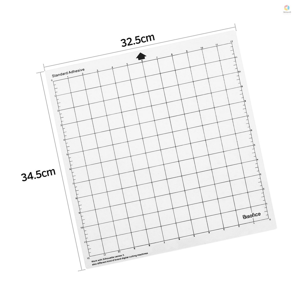 Thảm cắt thay thế bánh quy Thảm dính trong suốt có lưới đo 12 x 12 Inch cho Silhouette Cameo Khám phá Máy vẽ 10 CÁI