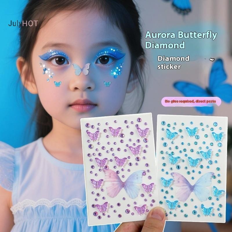 JULYHOT Mặt Kim Cương Giả Miếng Dán Đá Quý Pha Lê Hình Xăm Tự Dính Body Brow Trang Điểm Phối Kích Thước Cổ Tích Làm Đẹp Nhiều Màu Sắc Massivedeals