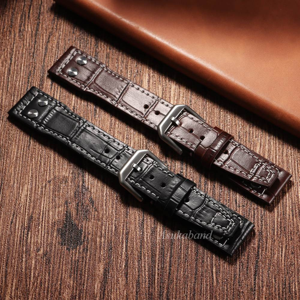 20mm 21mm 22mm Dây đeo đồng hồ bằng da thật dành cho phi công Tiểu thuyết Portugieser Portofino Aquatimer Vòng tay nam nữ Kinh doanh Cổ điển Thể thao thông thường