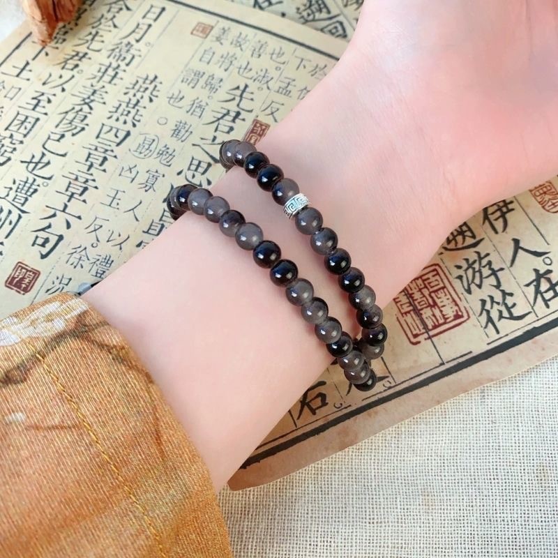 [Ruyi] Phong Cách Trung Hoa Sáu Vũ Trụ Châm Ngôn Vòng Tay Nữ Nhẹ Sang Trọng Thiết Kế Niche Hai Lớp Cặp Đôi Vòng Tay Bạn Trai Miễn Phí