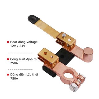 Công tắc ngắt kết nối bình ắc quy 12V 24V cho xe hơi，chất liệu hợp kim thép mạ đồng chất lượng cao ALINE