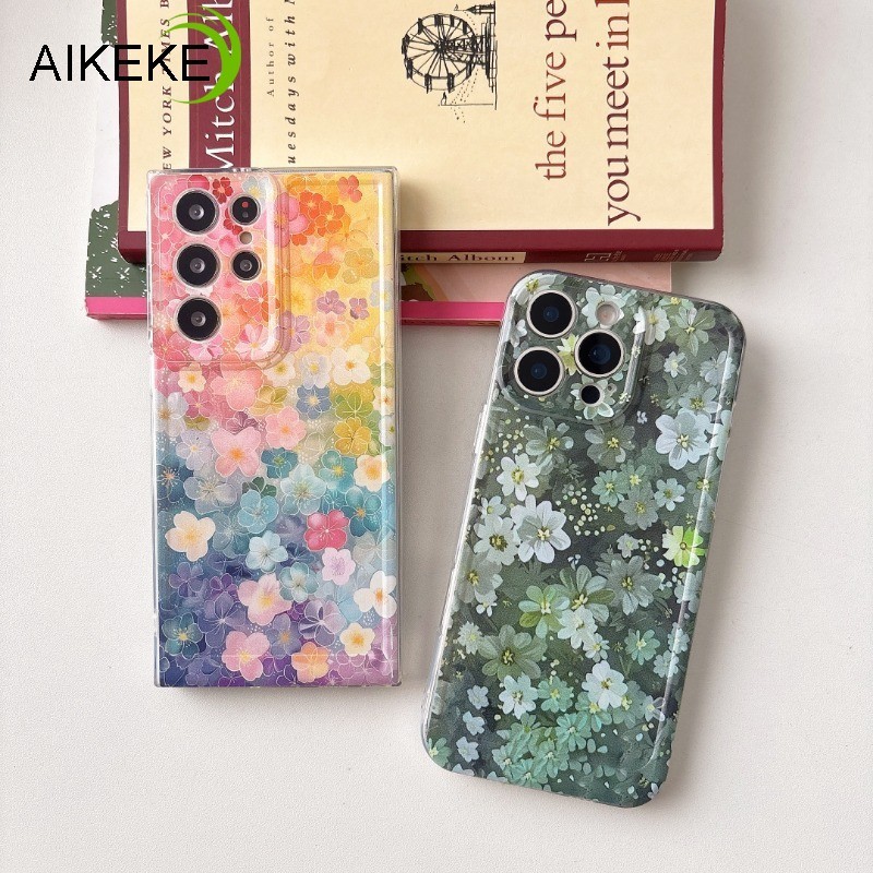 Ốp Điện Thoại Hoa Nhiều Màu Sắc Thanh Lịch Cho Samsung Galaxy M51 M35 M34 M33 M32 M31 M31S M30 M30S M23 M22 M20 M15 M14 M13 M12 M11 F22 F12 5G 4G Ốp Lưng Mềm Hoa Xanh Dễ Thương