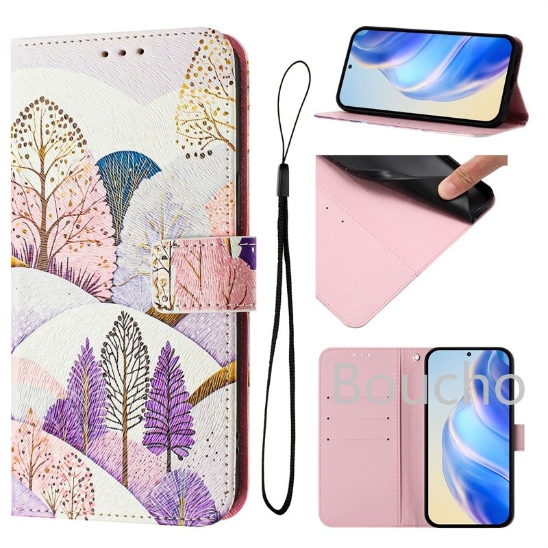 Dành Cho OPPO Reno 8T 8Z 9A 8 Lite 9 10 Pro 4G 5G Vỏ Sơn Ví Da Khe Cắm Thẻ Flip Cover Vỏ Điện Thoại Di Động Vỏ