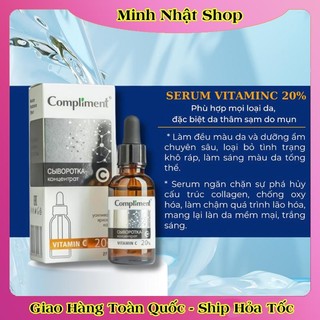 Serum Compliment 20% Vitamin C dưỡng trắng, mờ thâm, căng bóng da 27ml của Nga